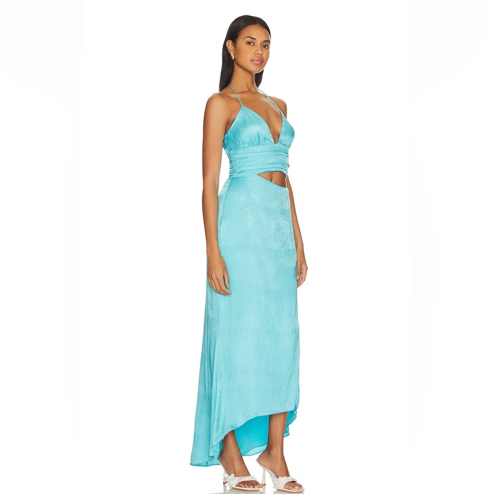Camila Coelho Turquoise Midi Dress with Side Slit - Picture 2 of 10